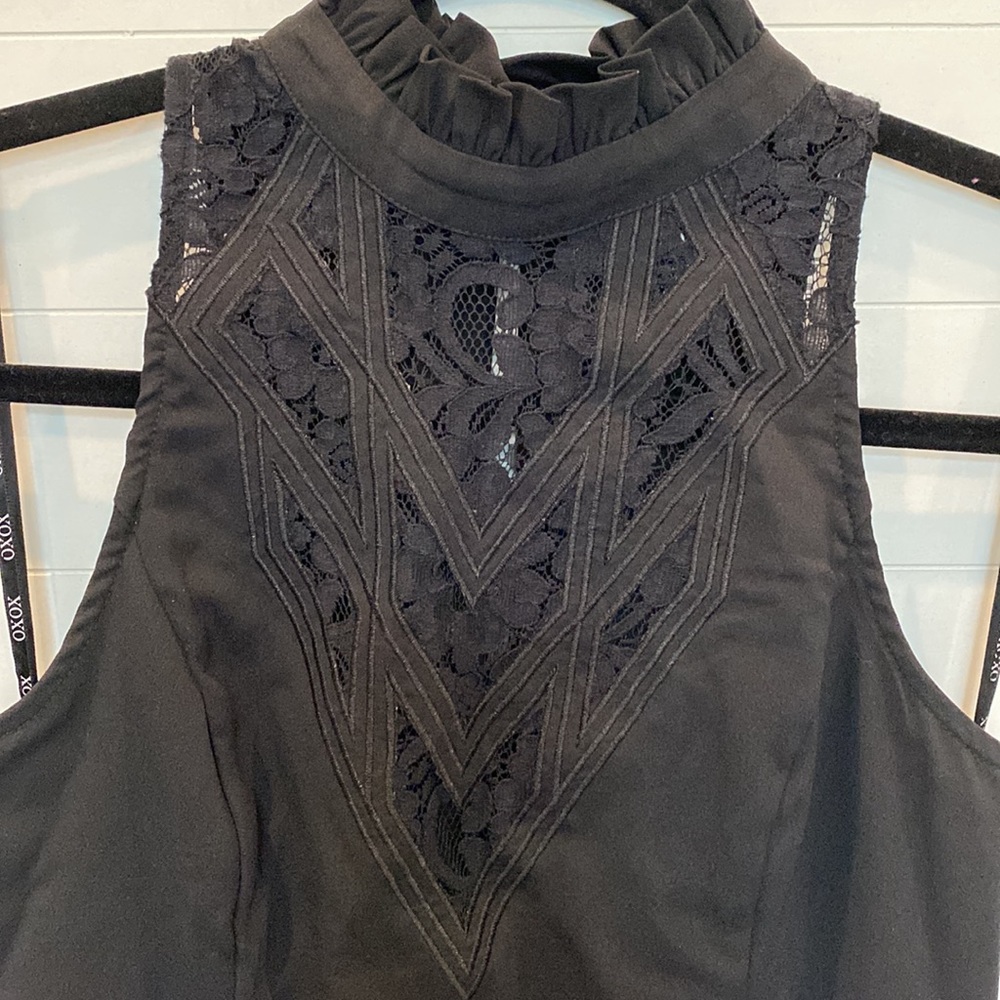 XOXO Black Sleeveless Lace Top
